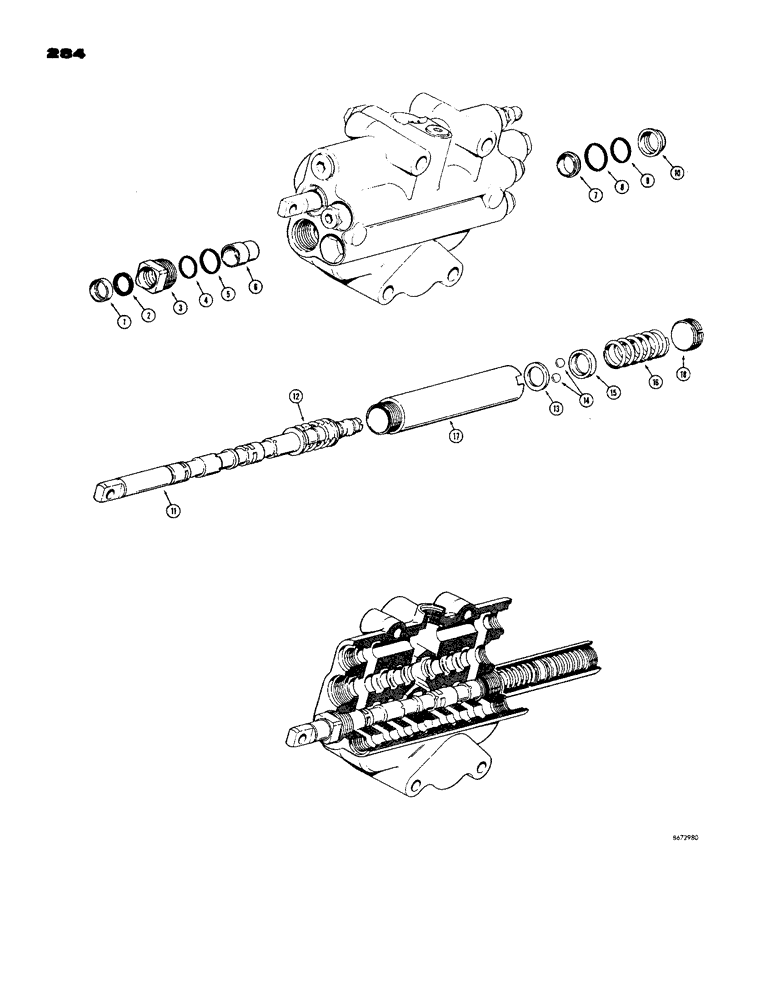 Схема запчастей Case 450 - (284) - 4 POSITION SPOOLS - FLOAT (07) - HYDRAULIC SYSTEM