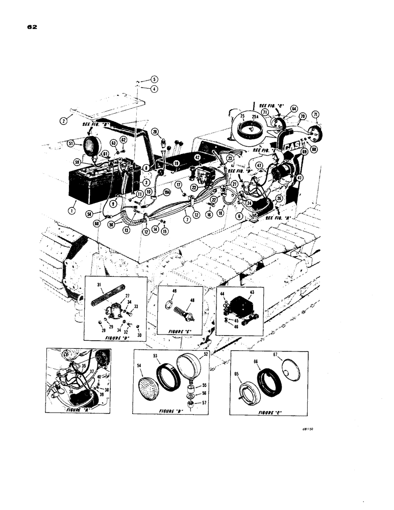 Схема запчастей Case 450 - (062) - ELECTRICAL SYSTEM - DIESEL (06) - ELECTRICAL SYSTEMS