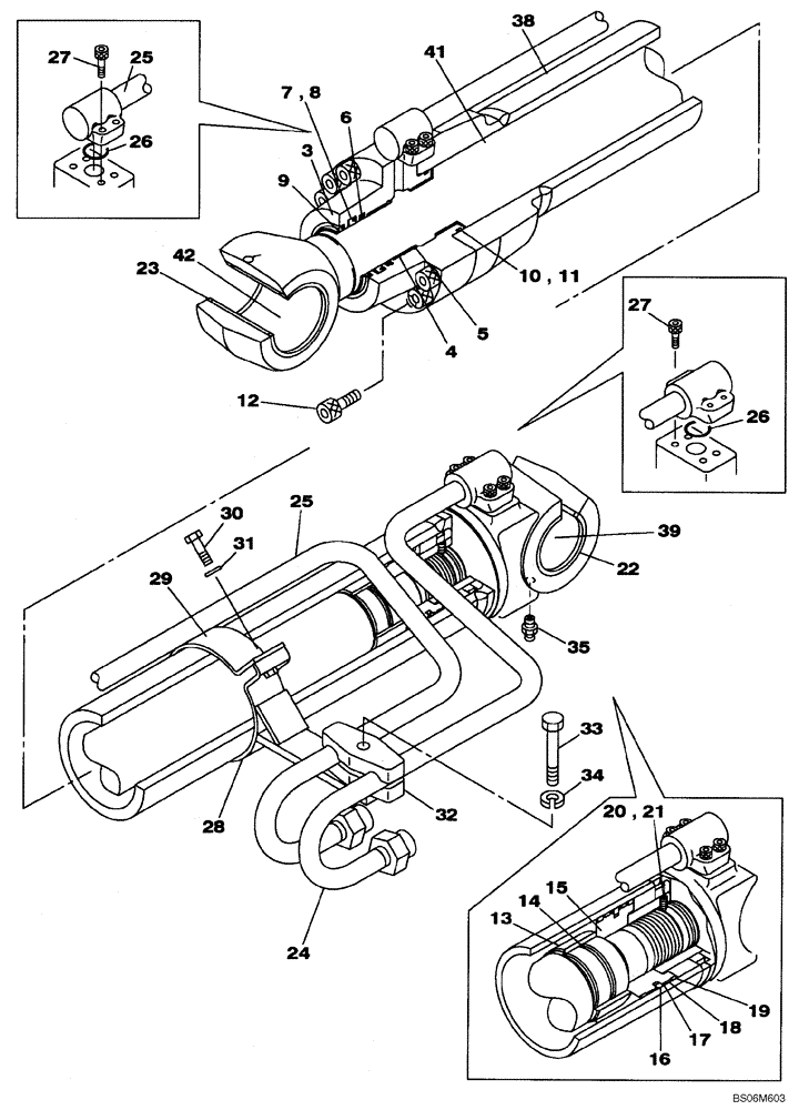 Схема запчастей Case CX210BLR - (08-83) - CYLINDER ASSY, BOOM, RIGHT HAND (08) - HYDRAULICS