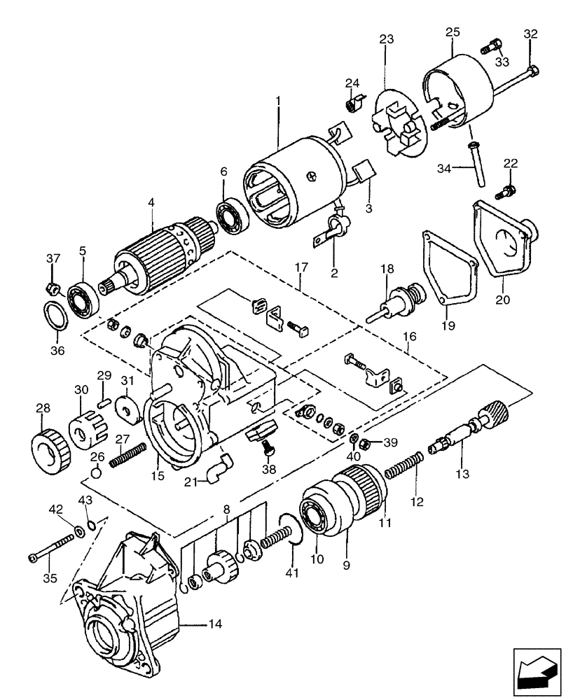 Схема запчастей Case 580SN WT - (55.201.03) - STARTER (55) - ELECTRICAL SYSTEMS