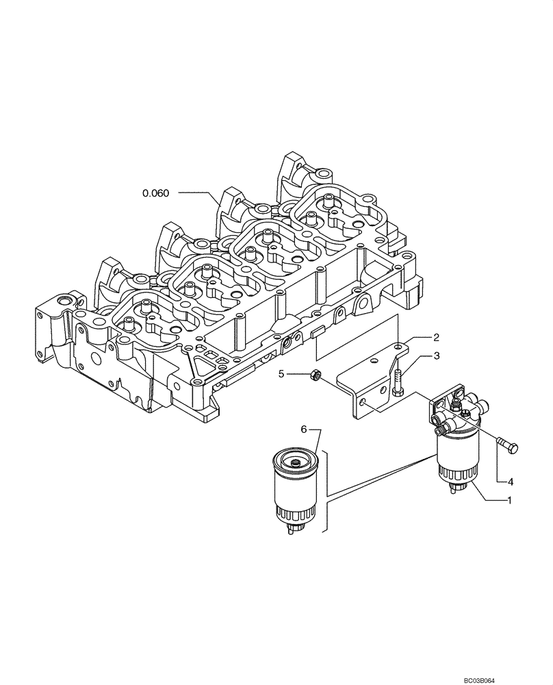 Схема запчастей Case 521D - (0.200[01]) - FUEL FILTER (03) - FUEL SYSTEM