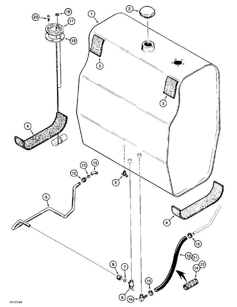 Схема запчастей Case 584E - (3-00) - FUEL TANK AND FUEL LINES, PRIOR TO P.I.N. JJG0251722 (03) - FUEL SYSTEM