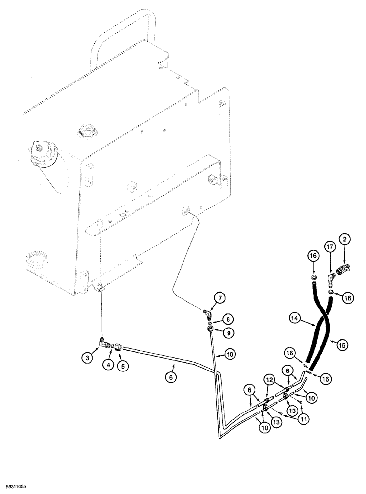 Схема запчастей Case 850G - (3-06) - FUEL LINES (PRIOR TO P.I.N. JJG0254015, EXCEPT FOR JJG0254005 TO JJG0254009) (02) - FUEL SYSTEM