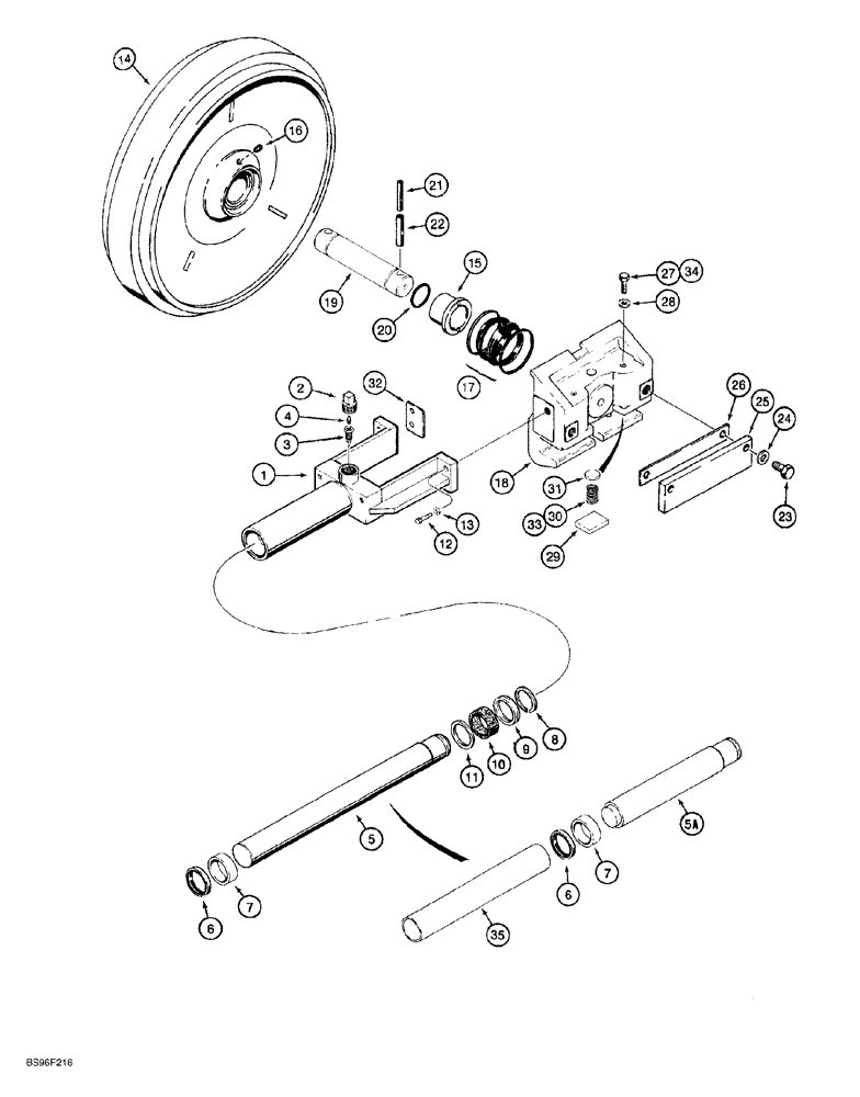 Схема запчастей Case 650G - (5-04) - TRACK ADJUSTER AND IDLER ASSEMBLIES (11) - TRACKS/STEERING