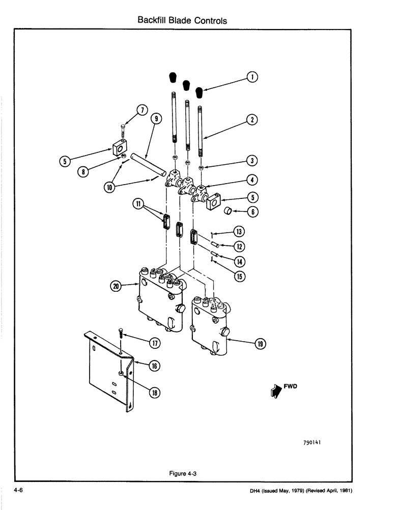 Схема запчастей Case DH4 - (4-06) - BACKFILL BLADE CONTROLS (89) - TOOLS