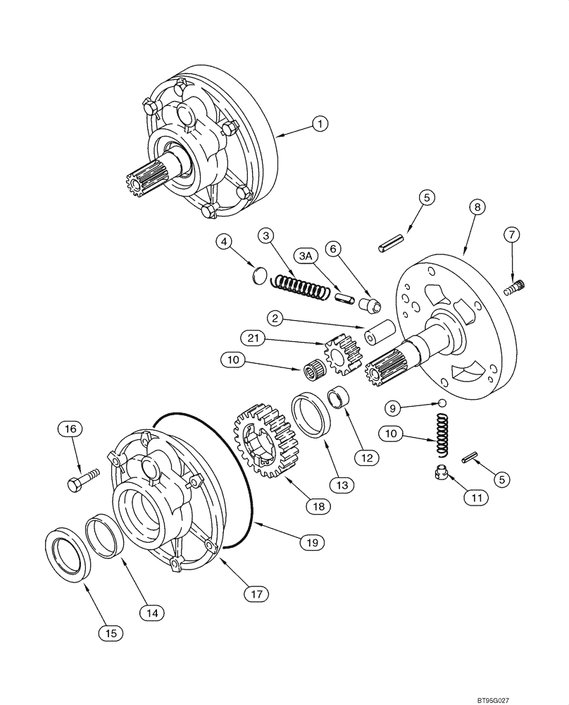Схема запчастей Case 580M - (06-15) - TRANSMISSION ASSY - PUMP, OIL (06) - POWER TRAIN