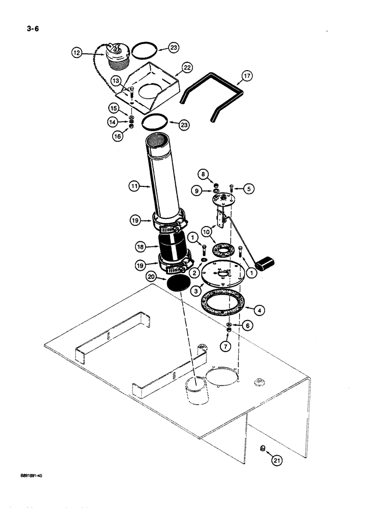 Схема запчастей Case W14C - (3-06) - FUEL TANK FILLER AND SENDER (03) - FUEL SYSTEM