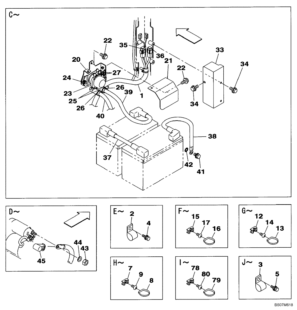 Схема запчастей Case CX75SR - (04-01) - HARNESS, MAIN - CHASSIS, UPPERSTRUCTURE - BATTERY (04) - ELECTRICAL SYSTEMS