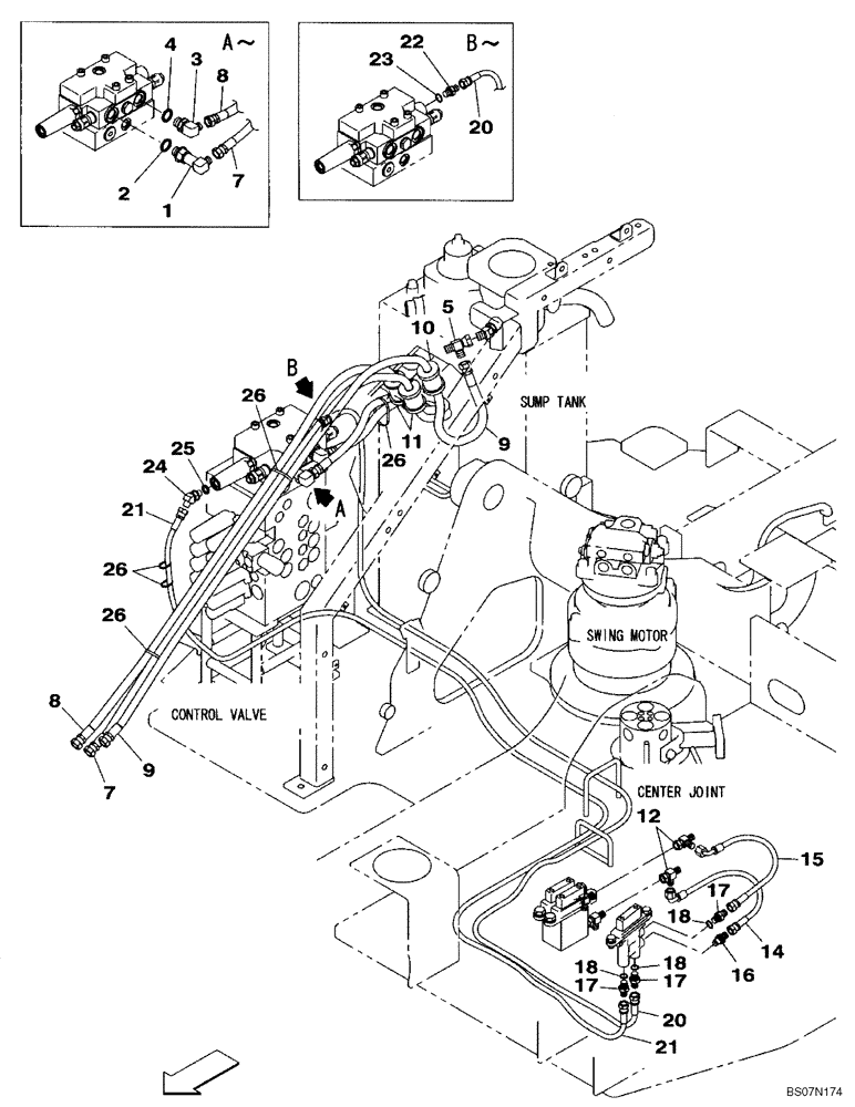 Схема запчастей Case CX75SR - (08-71) - HYDRAULICS, AUXILIARY - SECOND OPTION LINE, STANDARD BOOM (08) - HYDRAULICS