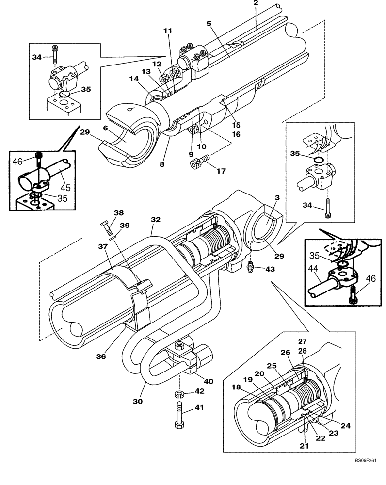 Схема запчастей Case CX290 - (08-86) - CYLINDER ASSY, BOOM, RIGHT HAND - MODELS WITHOUT LOAD HOLD (08) - HYDRAULICS