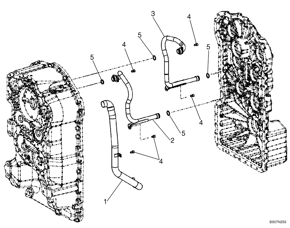Схема запчастей Case 521E - (06-07) - TRANSMISSION ASSY - HOUSING TUBES (06) - POWER TRAIN