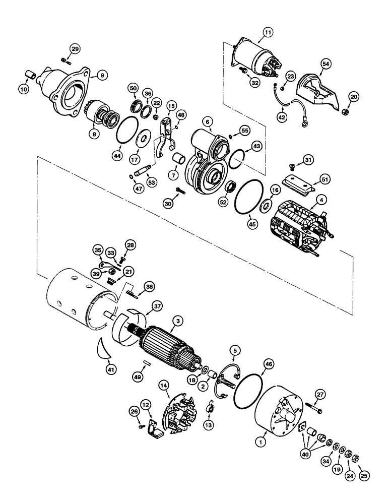 Схема запчастей Case 885 - (04.01[00]) - STARTER - ASSEMBLY (04) - ELECTRICAL SYSTEMS