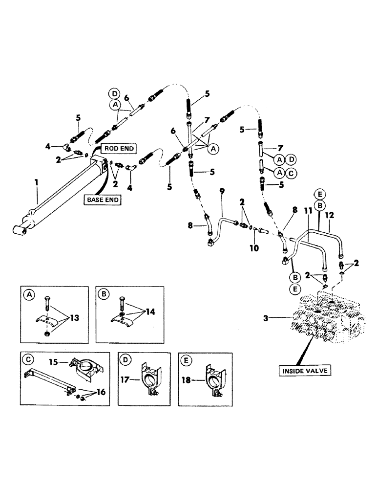 Схема запчастей Case 35YC - (103) - CROWD CYLINDER HYDRAULICS FOR "E" BOOM (07) - HYDRAULIC SYSTEM