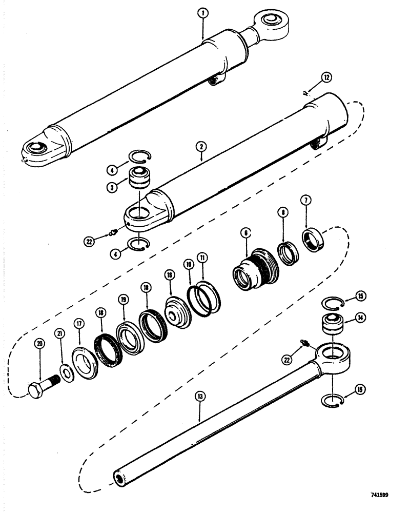Схема запчастей Case W26B - (268) - G33605 AND G33606 STEERING CYLINDERS, GLAND HAS IDENTIFICATION RING (05) - STEERING