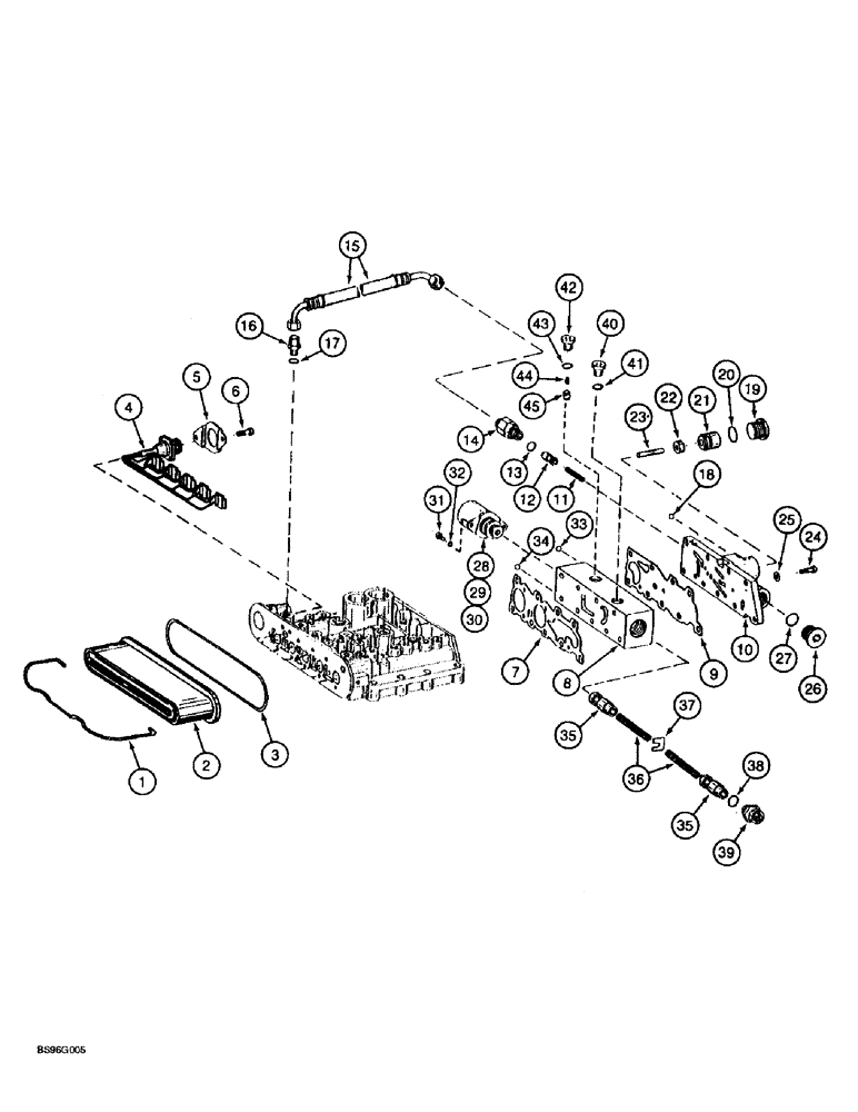 Схема запчастей Case 721B - (6-33A) - TRANSMISSION ASSEMBLY, CONTROL VALVE - 241953A1 TRANS., P.I.N. JEE0052701 & AFTER (06) - POWER TRAIN