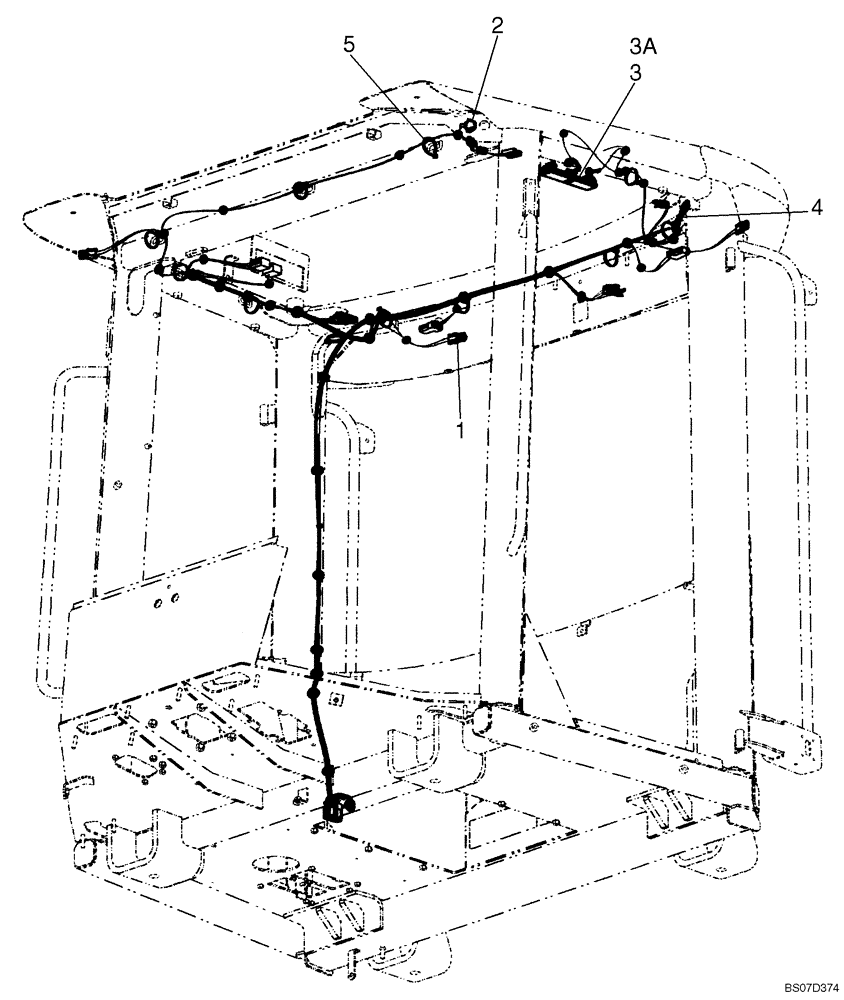 Схема запчастей Case 621E - (04-08) - HARNESS - ROOF - CAB/CANOPY (04) - ELECTRICAL SYSTEMS