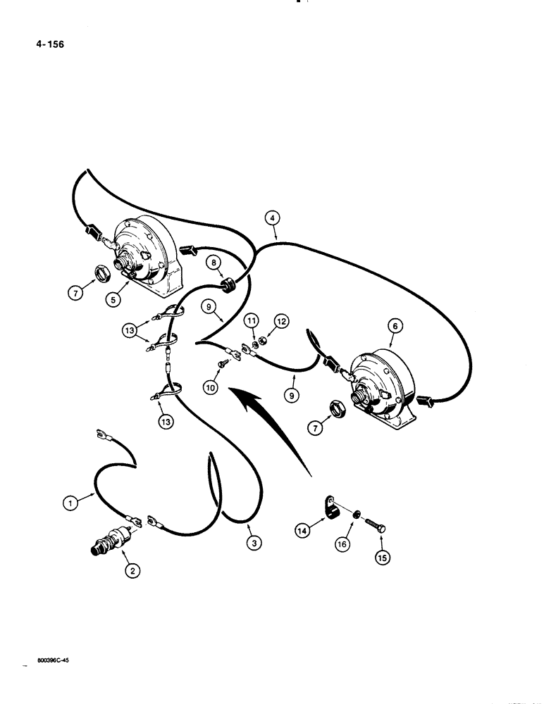 Схема запчастей Case 1450B - (4-156) - HORN (04) - ELECTRICAL SYSTEMS