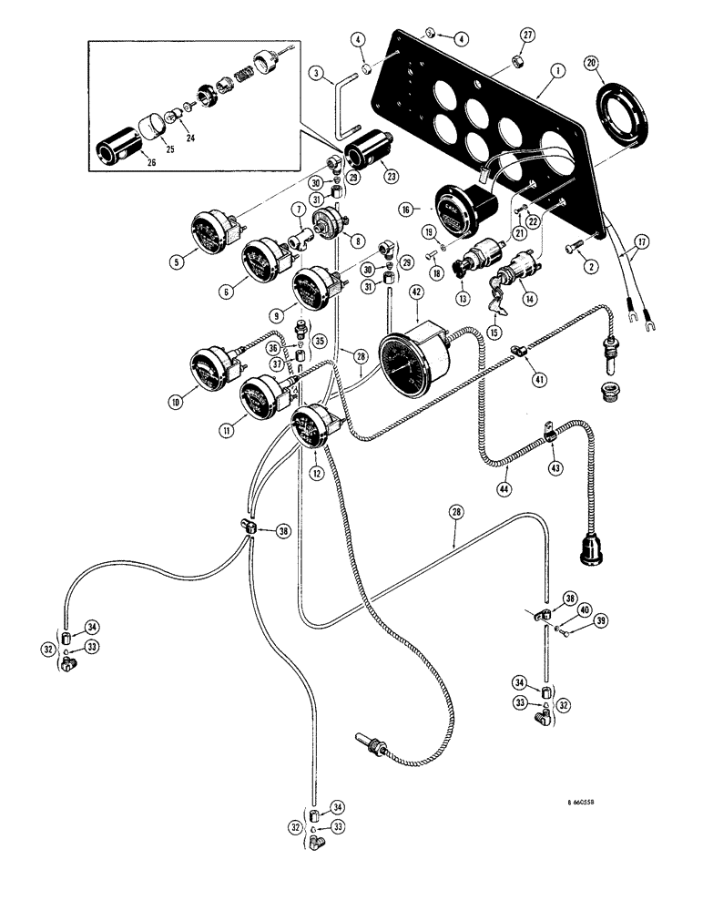Схема запчастей Case 1150 - (052) - INSTRUMENT PANEL (06) - ELECTRICAL SYSTEMS