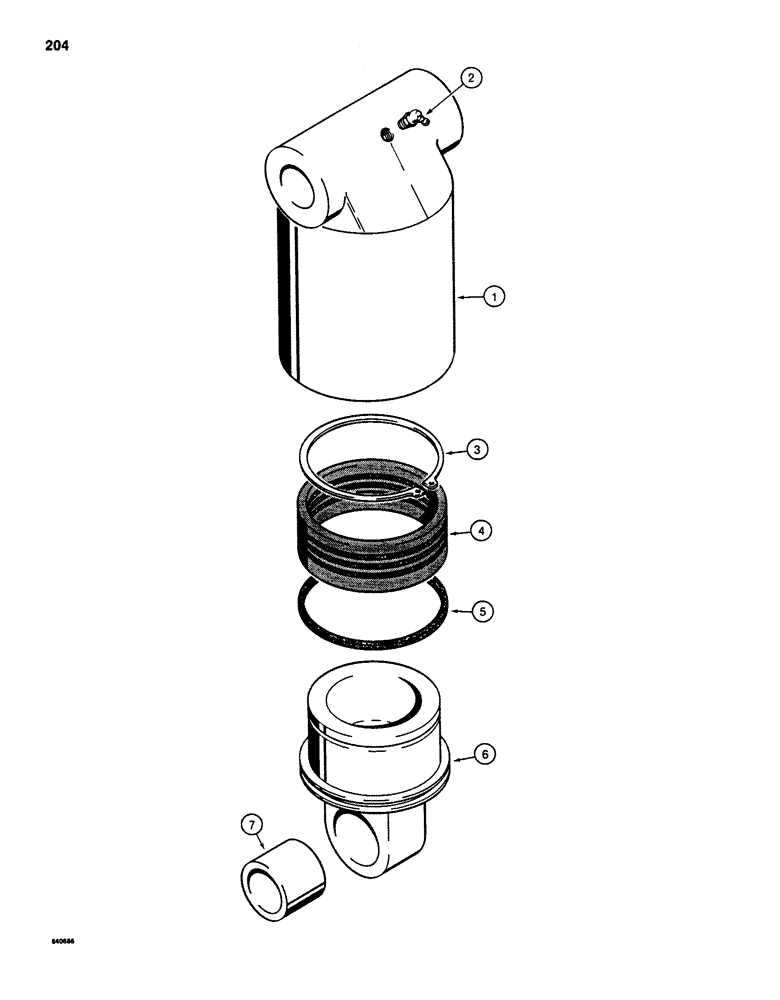 Схема запчастей Case 880D - (204) - S 56810 LEVELER CYLINDER (07) - HYDRAULIC SYSTEM