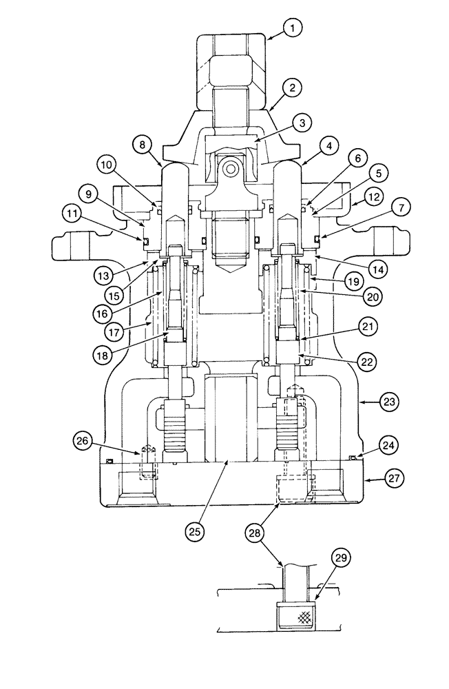 Схема запчастей Case 9040 - (8-58) - 153359A1 TRACK DRIVE REMOTE CONTROL VALVE, HAND OPERATED CONTROLLERS (08) - HYDRAULICS