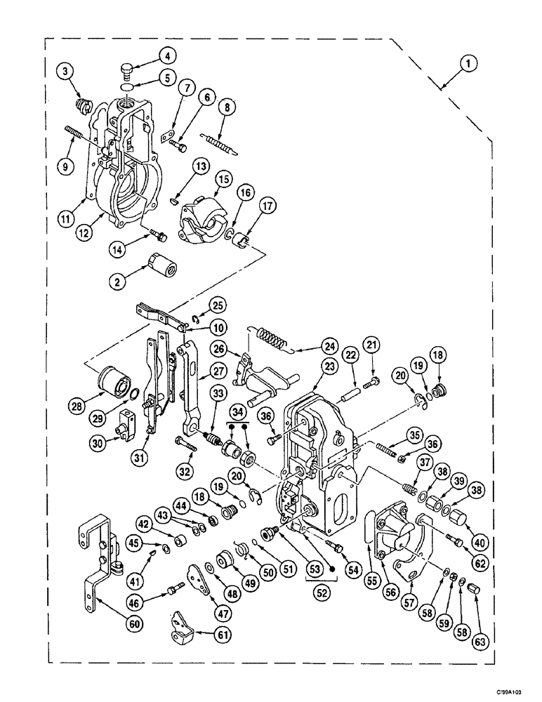 Схема запчастей Case 9007B - (3-22) - FUEL INJECTION PUMP - HOUSING (03) - FUEL SYSTEM
