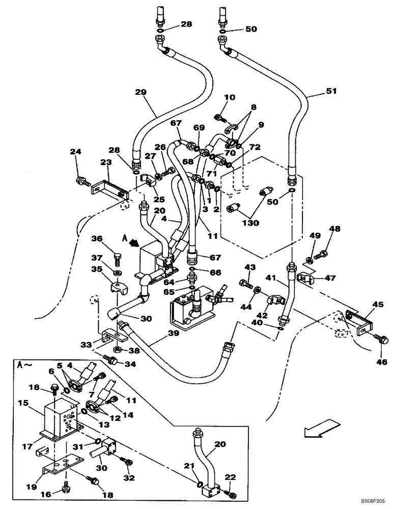 Схема запчастей Case CX160 - (08-45A) - HYDRAULICS, AUXILIARY - DOUBLE ACTING CIRCUIT, TRIGGER ACTIVATED (DAC0716849 - ) (08) - HYDRAULICS