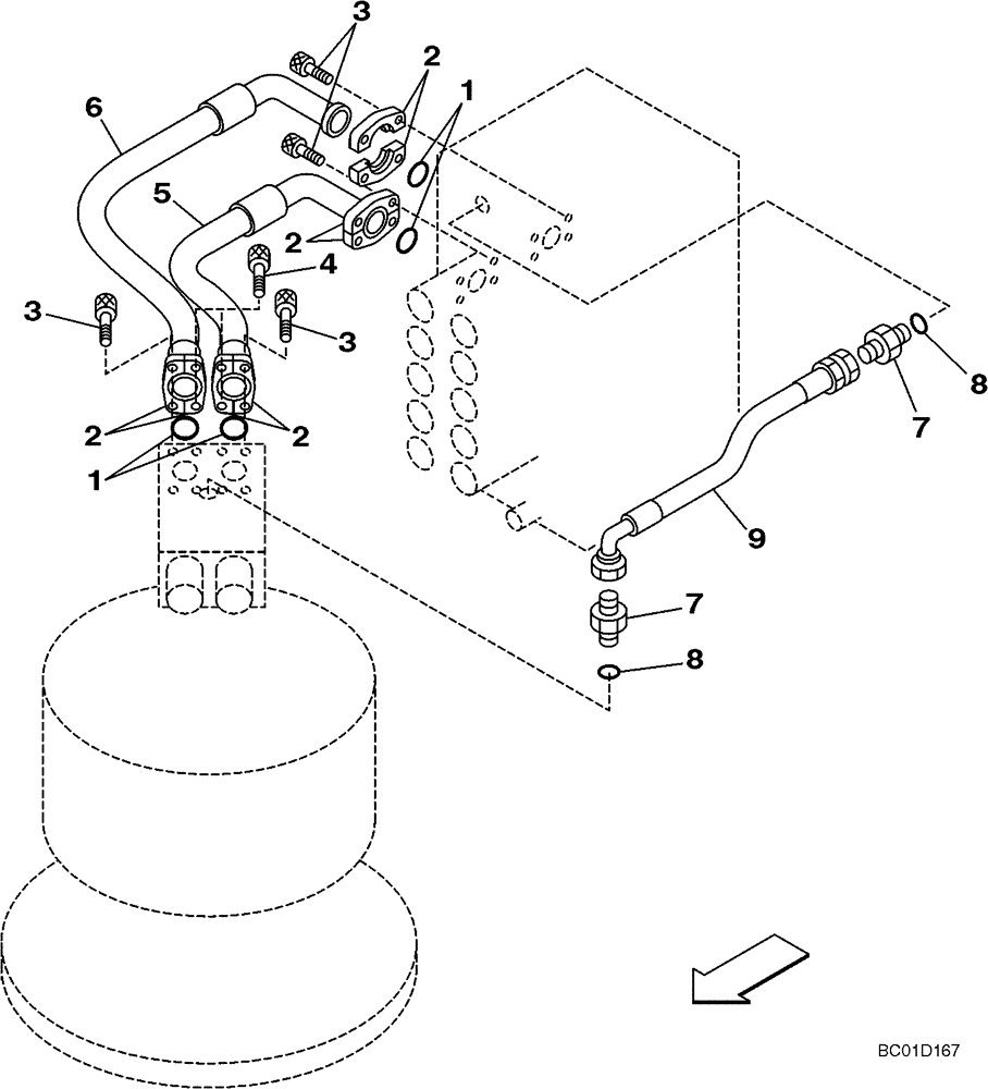Схема запчастей Case CX330 - (08-011-00[01]) - HYDRAULICS - SWING (08) - HYDRAULICS