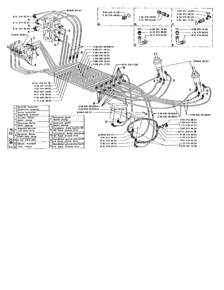 Схема запчастей Case 90BCL - (194) - PILOT CIRCUIT (07) - HYDRAULIC SYSTEM