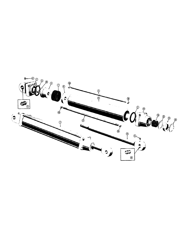 Схема запчастей Case 420B - (21) - D20700 TERRALOADR HYDRAULIC LIFT CYLINDERS 