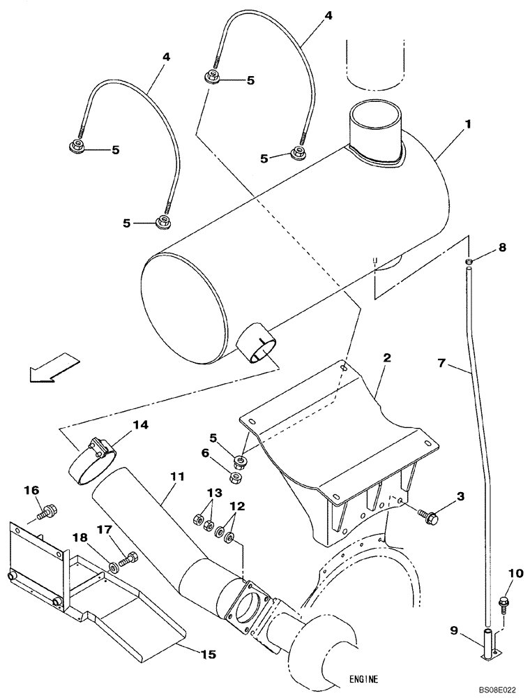 Схема запчастей Case CX700B - (02-03) - EXHAUST (02) - ENGINE