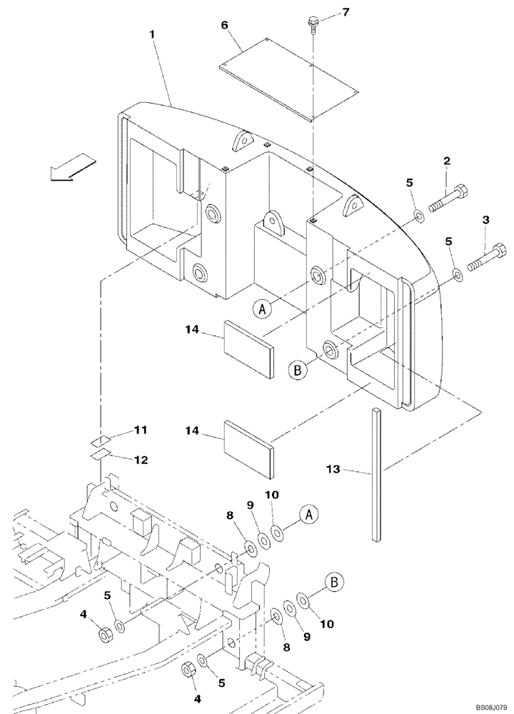 Схема запчастей Case CX800B - (09-06) - COUNTERWEIGHT - SOUNDPROOFING (09) - CHASSIS