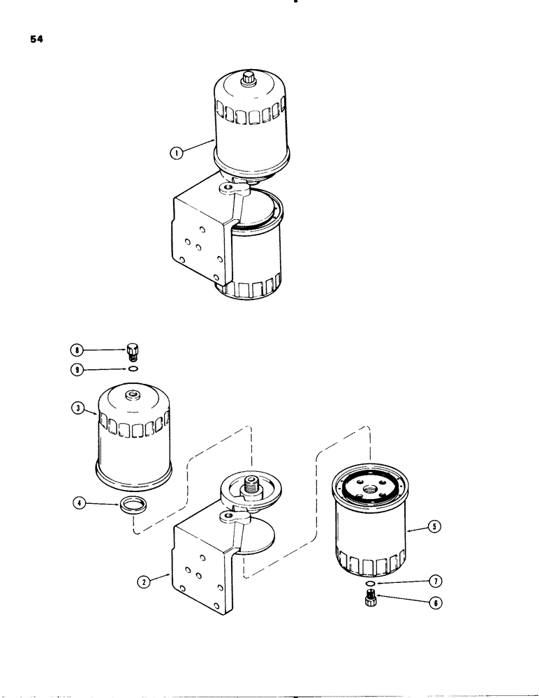 Схема запчастей Case 580C - (054) - FUEL FILTER (03) - FUEL SYSTEM
