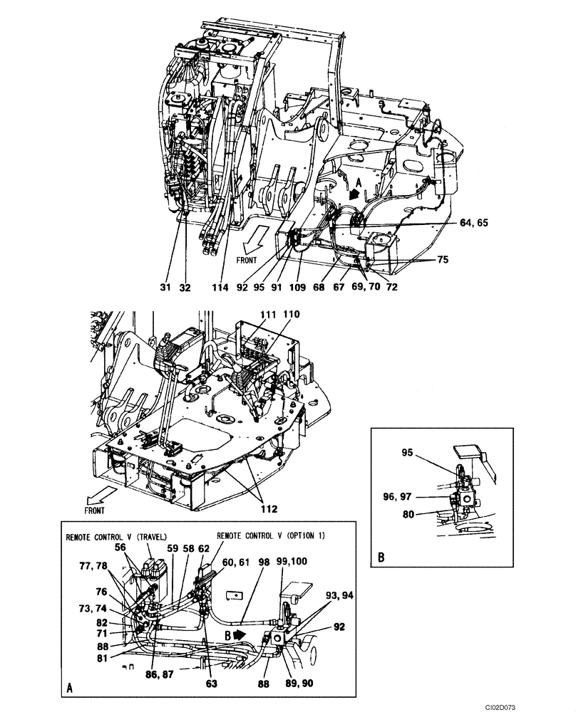 Схема запчастей Case CX75SR - (08-43) - HYDRAULICS, AUXILIARY - MULTI-PURPOSE + 3 WAY VALVE (08) - HYDRAULICS