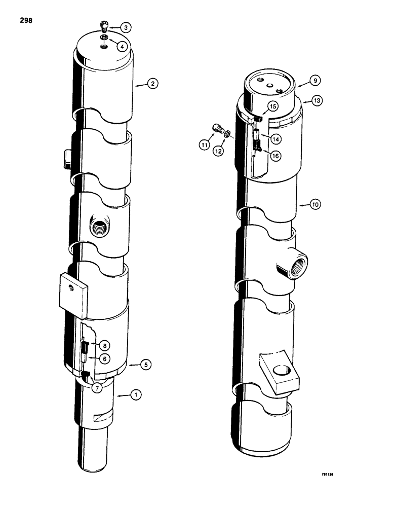 Схема запчастей Case 585D - (298) - FREE LIFT MAST LIFT CYLINDERS (35) - HYDRAULIC SYSTEMS