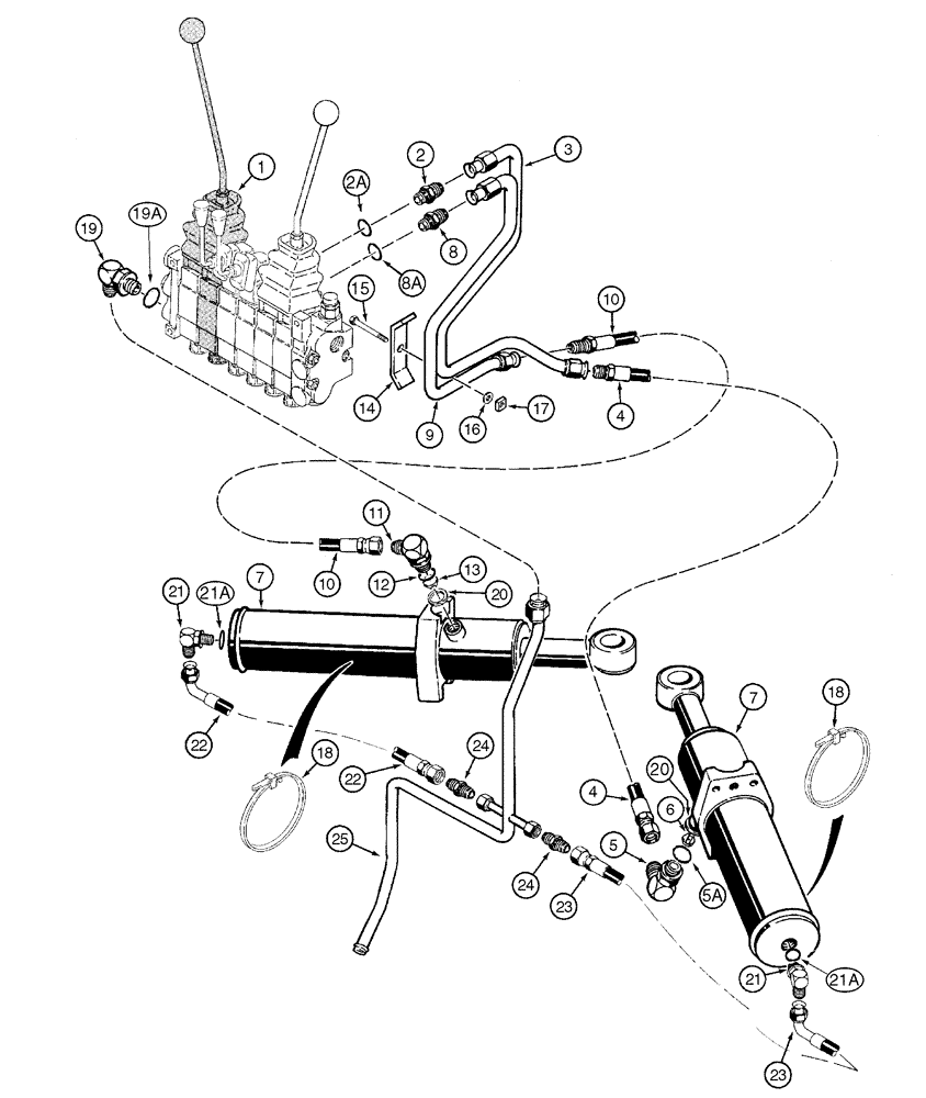 Схема запчастей Case 960 - (08-17) - HYDRAULICS CYLINDER, BACKHOE SWING (08) - HYDRAULICS
