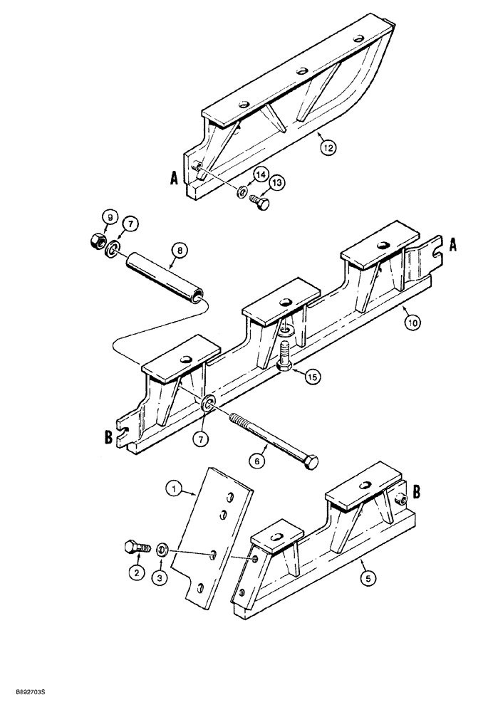 Схема запчастей Case 650G - (5-08) - TRACK GUARDS (11) - TRACKS/STEERING