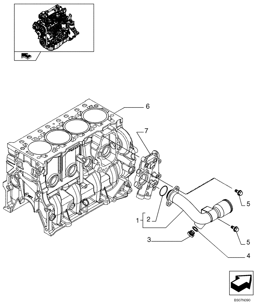 Схема запчастей Case 445CT - (02-34) - PIPING - ENGINE COOLING SYSTEM (87380450) (02) - ENGINE