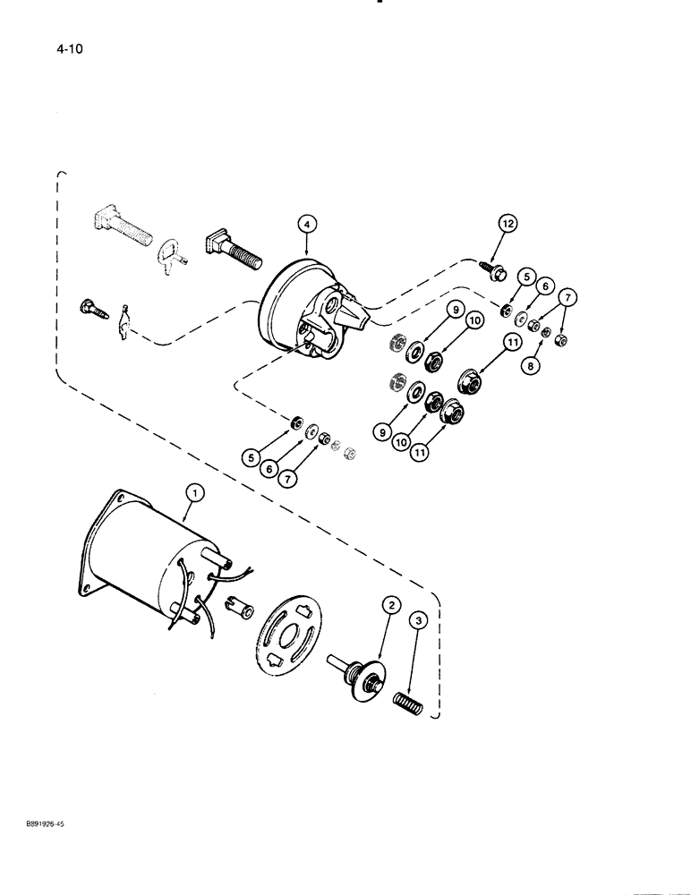 Схема запчастей Case 821 - (4-010) - STARTER SOLENOID ASSEMBLY (04) - ELECTRICAL SYSTEMS