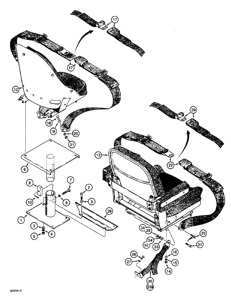 Схема запчастей Case W36 - (9-496) - SEATS AND MOUNTING PARTS (09) - CHASSIS