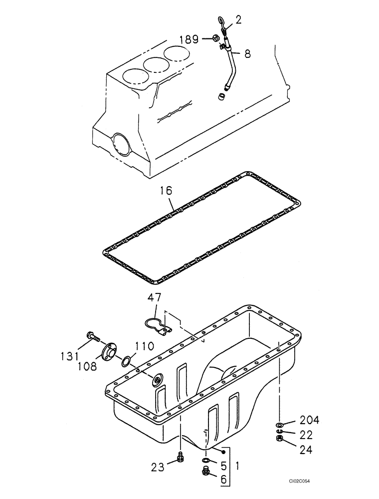 Схема запчастей Case CX460 - (02-14) - OIL PAN (02) - ENGINE