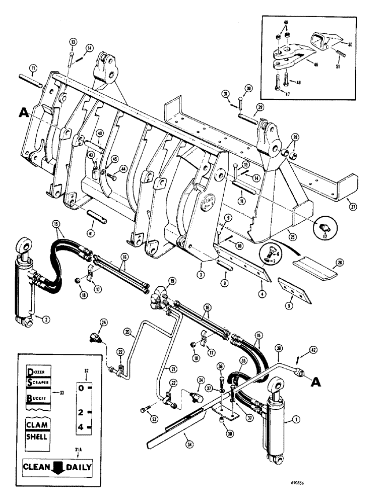Схема запчастей Case W8C - (202) - DROTT 4-IN-1 BUCKET, BUCKET TEETH (OPTIONAL) (88) - ACCESSORIES