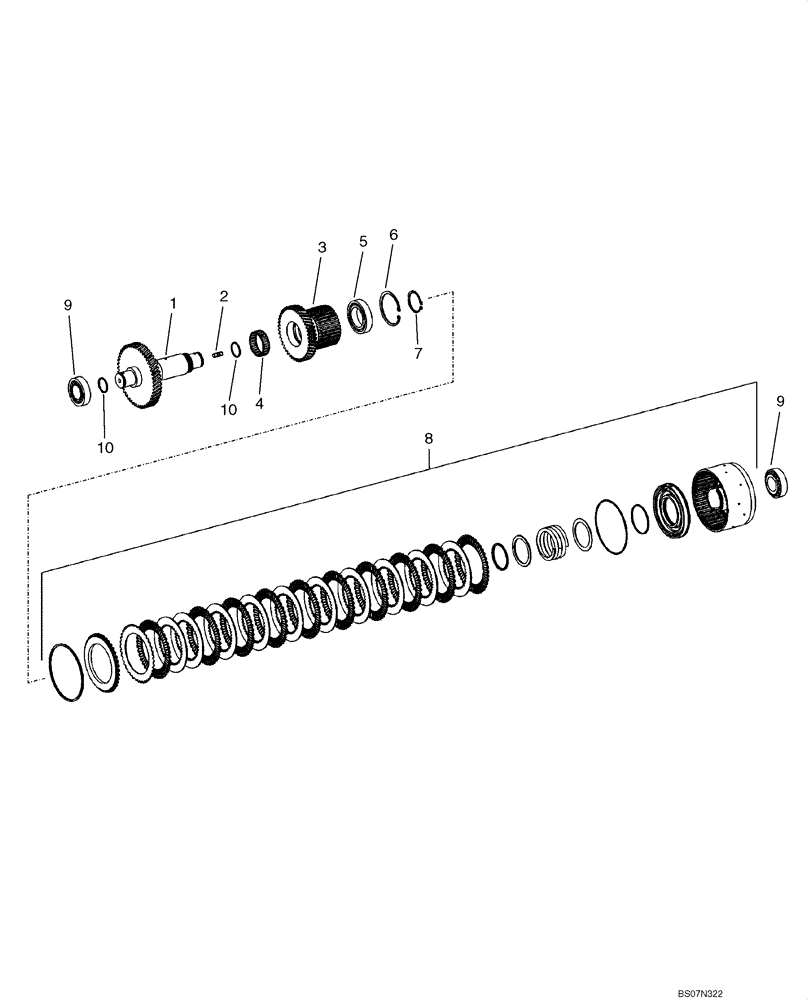 Схема запчастей Case 521E - (06-13) - TRANSMISSION - CLUTCH ASSY, REVERSE (06) - POWER TRAIN