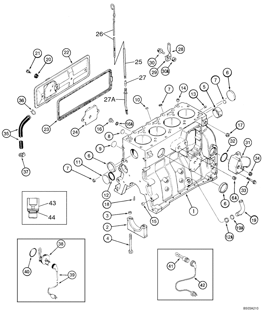Схема запчастей Case 686G - (2-56) - CYLINDER BLOCK, 4T-390 EMISSIONS CERTIFIED ENGINE (02) - ENGINE