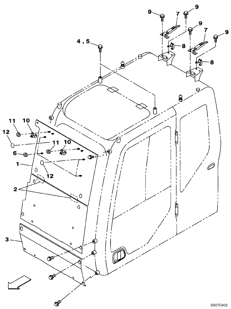 Схема запчастей Case CX210BLR - (09-33A) - VANDAL GUARD - WINDOW, FRONT (09) - CHASSIS/ATTACHMENTS