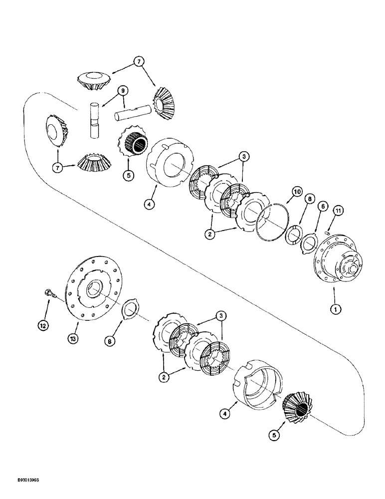 Схема запчастей Case 721B - (6-54) - REAR AXLE DIFFERENTIAL (06) - POWER TRAIN