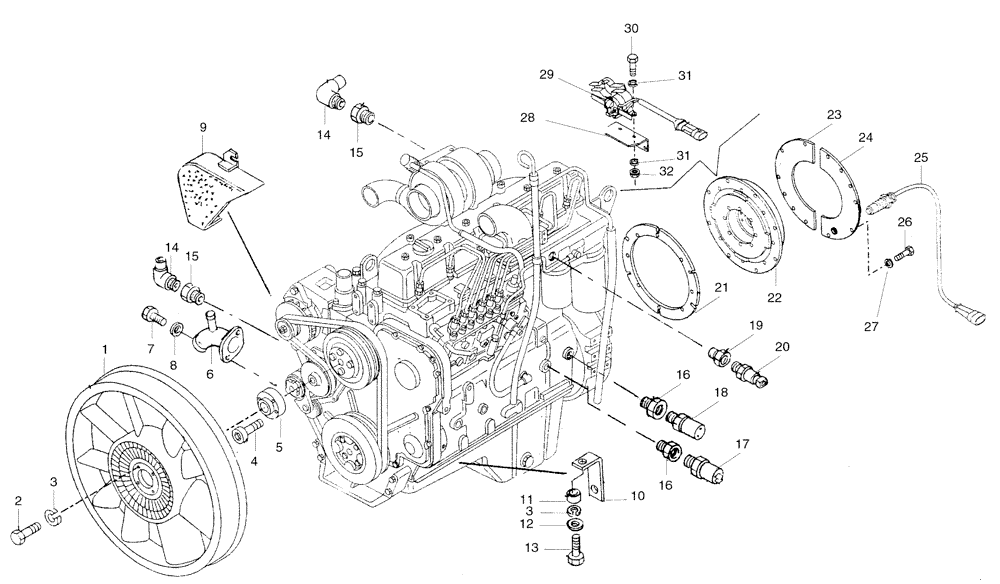 Схема запчастей Case 325 - (0.083/1[01A]) - ENGINE - ACCESSORIES - FAN (87453154) (325 EU / 455275 AND AFTER) (325 NA PRIOR TO PIN HHD000110) (01) - ENGINE