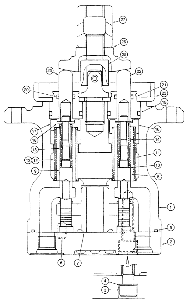 Схема запчастей Case 9050B - (8-152) - MANUALLY OPERATED CONTROL VALVE (08) - HYDRAULICS