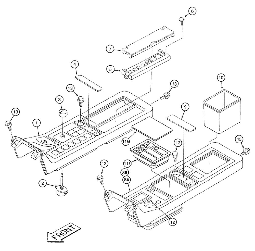 Схема запчастей Case 9050B - (9-046) - CONSOLE BOX, CONTROL PANEL ASSEMBLIES (09) - CHASSIS/ATTACHMENTS