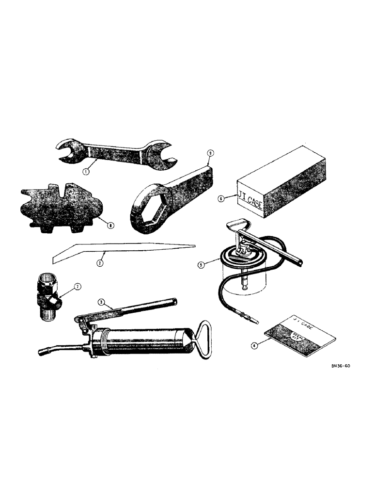 Схема запчастей Case 400 - (170[1]) - TOOLS, GREASE GUN, AND DECALS (05) - UPPERSTRUCTURE CHASSIS