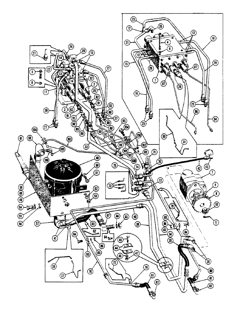Схема запчастей Case 600 - (110) - HYDRAULIC SYSTEM, (USED FROM SER. #6-12-56 AND UP TO SER. #7060776) TRANSMISSION HYDRAULIC SYSTEM (07) - HYDRAULIC SYSTEM